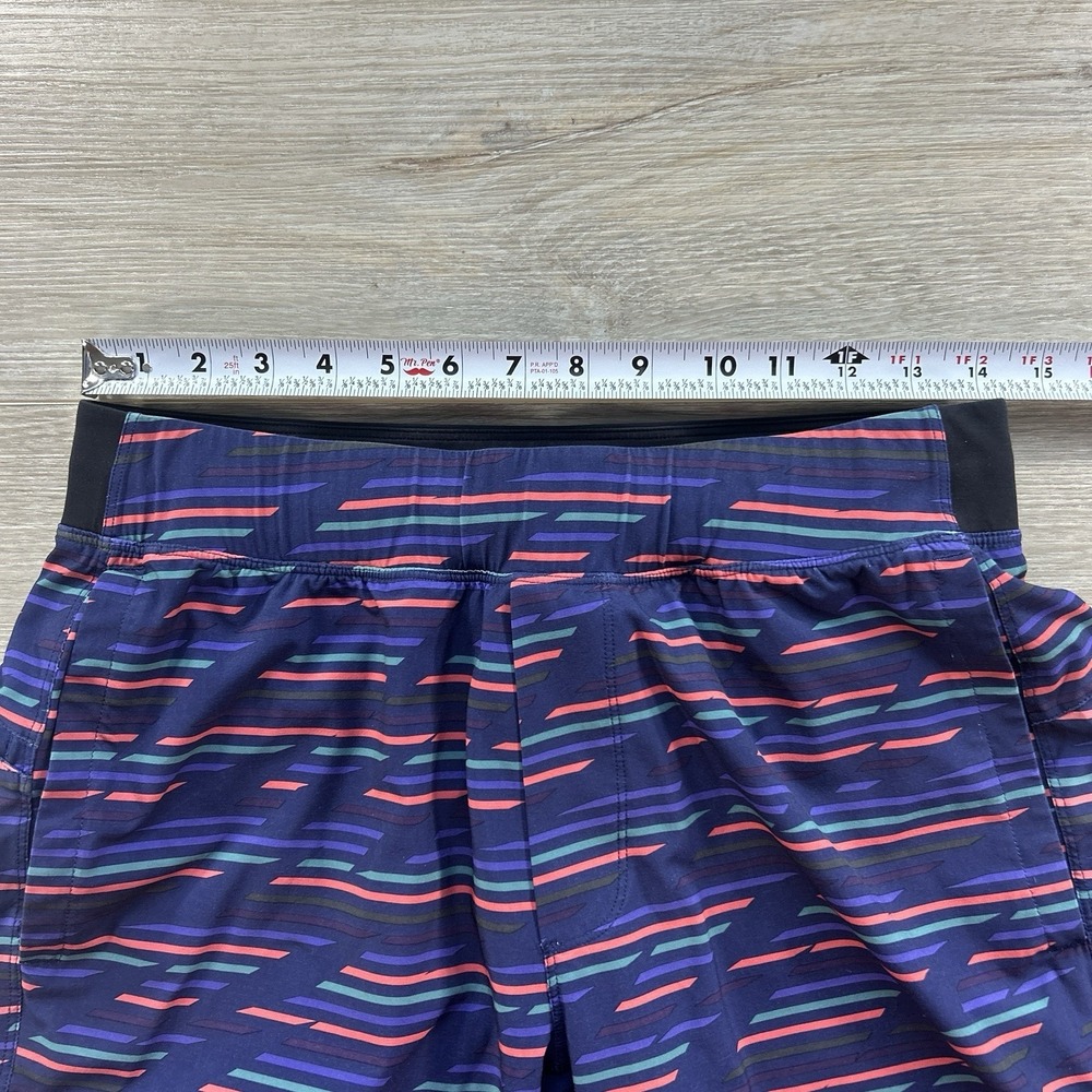 Lululemon Mens Medium T.H.E. Shorts Liner Drawstring Waist Athleisure Stripe - Picture 9 of 12